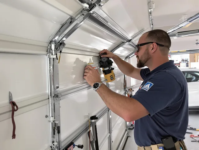 Temple City Garage Door Repair technician quieting a noisy garage door in Temple City