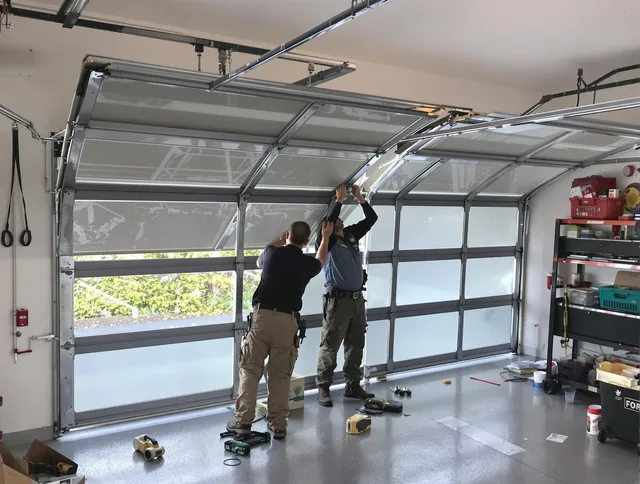 Temple City Garage Door Repair expert performing precise panel replacement on Temple City garage door