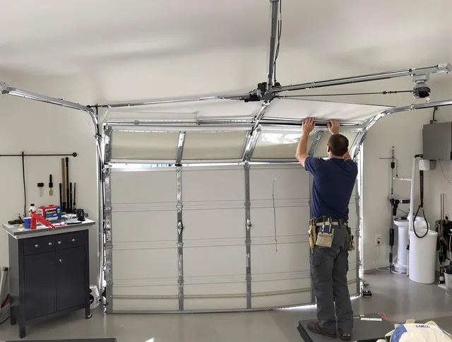 Temple City Garage Door Repair specialist performing precise section replacement on Temple City garage door